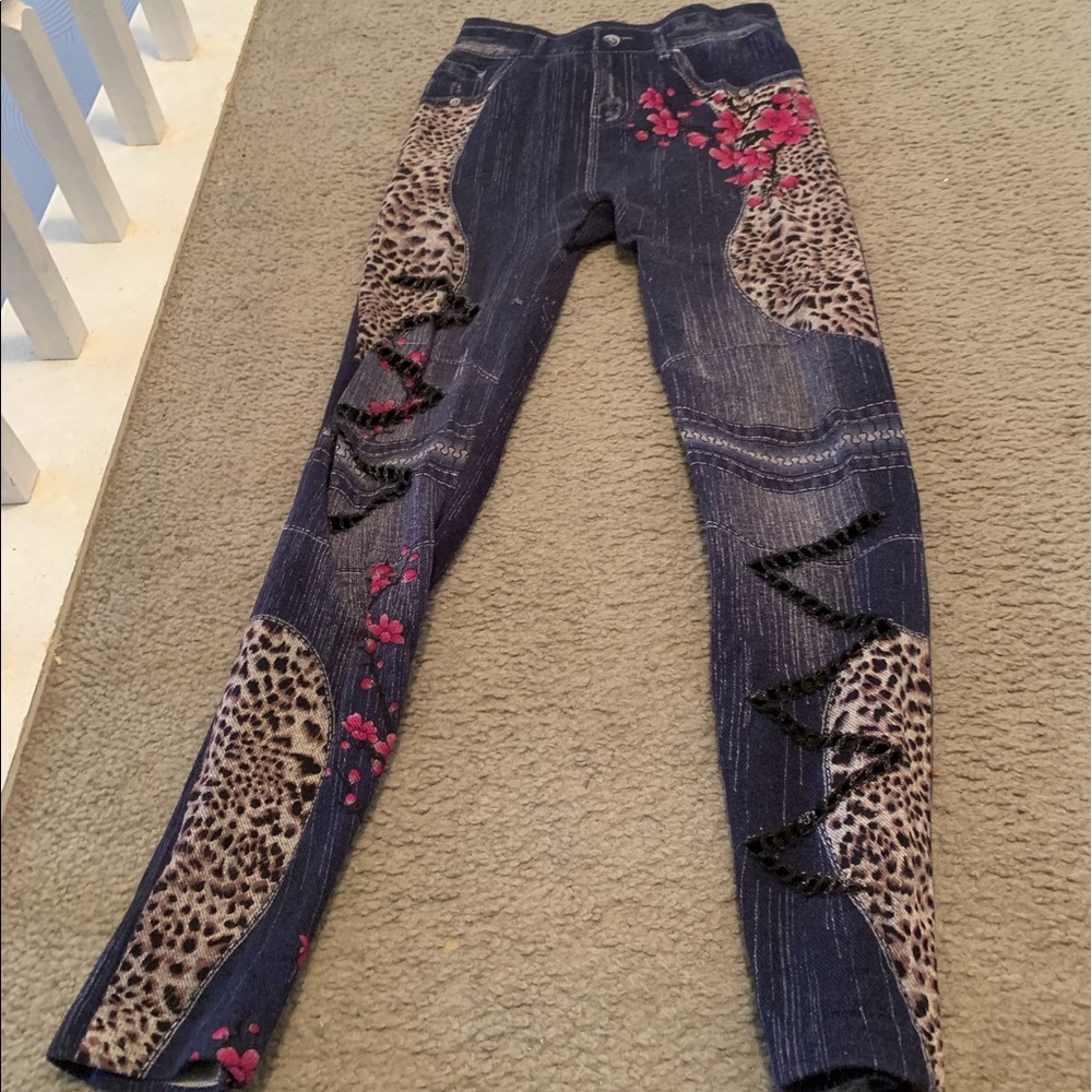 Jeggings. Good condition. Designs on it
